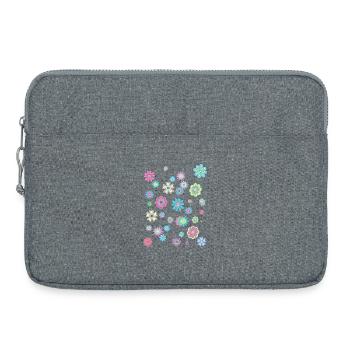 Motifs floraux colorés pour les vêtements de printemps - Sacoche pour ordinateur portable 15 pouces - gris chiné - Devant