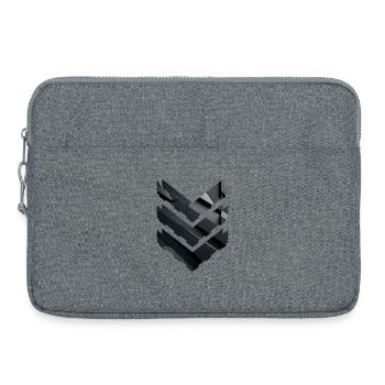 Abstraktes schwarzes geometrisches Muster - Laptoptasche 15" - Grau meliert - Vorne