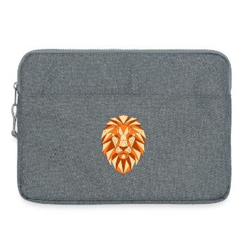 Tête de lion géométrique - Sacoche pour ordinateur portable 15 pouces - gris chiné - Devant