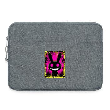 Lapin Noir Électro - Sacoche pour ordinateur portable 15 pouces - gris chiné - Devant