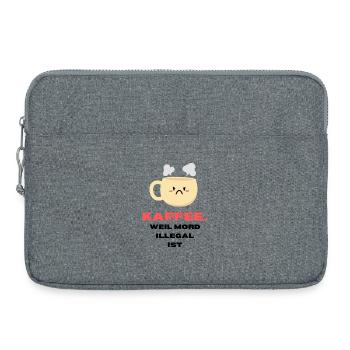"Coffee because murder is illegal" Coffee lovers - Laptop bag 15" - heather grey - Front