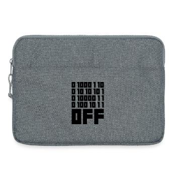 Binärcode F**k OFF – Nerd Humor & Geek Code - Laptoptasche 15" - Grau meliert - Vorne