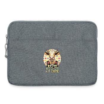 Moo-Dy mais vache mignonne - Sacoche pour ordinateur portable 15 pouces - gris chiné - Devant