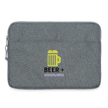 Jeux vidéo Pixel Beer - Sacoche pour ordinateur portable 15 pouces - gris chiné - Devant