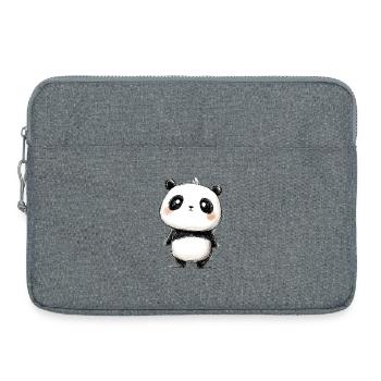 little panda drawing - Laptop bag 15" - heather grey - Front