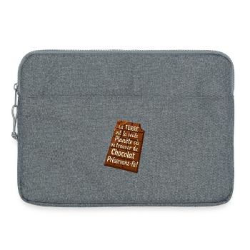 Schokoladenerde Rette es - Laptoptasche 15" - Grau meliert - Vorne