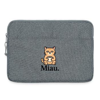 Meow morning grouches - Laptop bag 15" - heather grey - Front