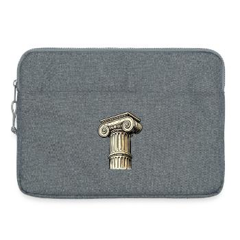 Antikes Säulenkapitell Gravur - Laptoptasche 15" - Grau meliert - Vorne