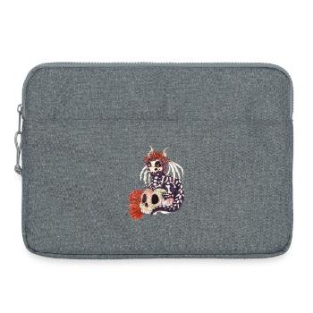 Manga Chibi Dragon La Catrina Day of the Dead - Laptop bag 15" - heather grey - Front