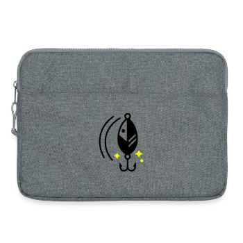 Fishing Lure Turn Signal Hook Icon - Laptop bag 15" - heather grey - Front