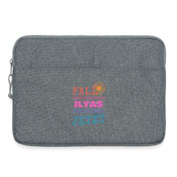 Ilyas comme prénom - Sacoche pour ordinateur portable 15 pouces - gris chiné - Devant