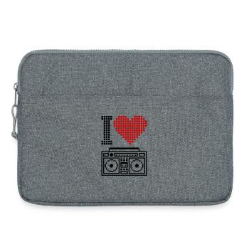 I Love Ghettoblaster – 80er Old School Musik - Laptoptasche 15" - Grau meliert - Vorne