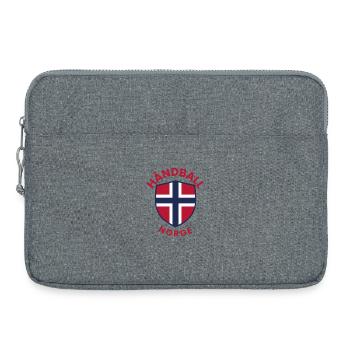 Le blason norvégien de handball avec le drapeau norvégien - Sacoche pour ordinateur portable 15 pouces - gris chiné - Devant