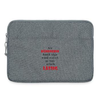 Bündnerin Lässig Spruch - Laptoptasche 15" - Grau meliert - Vorne