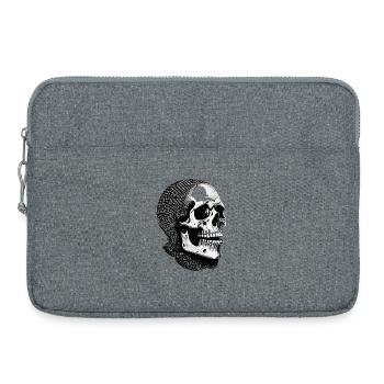 Crâne dans une écharpe en filet - Sacoche pour ordinateur portable 15 pouces - gris chiné - Devant