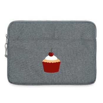 Charme Cupcake à la Crème Cerise - Sacoche pour ordinateur portable 15 pouces - gris chiné - Devant