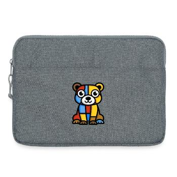Image colorée et stylisée d’un ours - Sacoche pour ordinateur portable 15 pouces - gris chiné - Devant