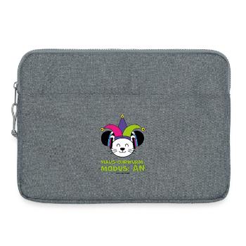 Souris de carnaval avec casquette de bouffon et casque - Sacoche pour ordinateur portable 15 pouces - gris chiné - Devant
