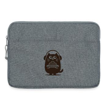 CatDJ with pancakes - Laptop bag 15" - heather grey - Front