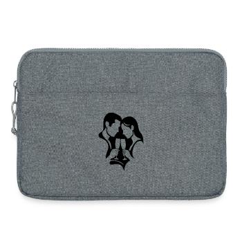 Dark Silhouettes with wine - Laptop bag 15" - heather grey - Front