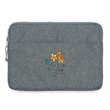 Blumen - Laptoptasche 15" - Grau meliert - Vorne