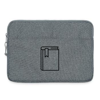 Book Notebook Bookmark Icon - Laptop bag 15" - heather grey - Front