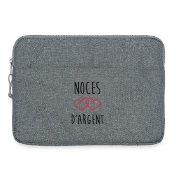 noces d'argent 25 ans d'amour - Sacoche pour ordinateur portable 15 pouces - gris chiné - Devant