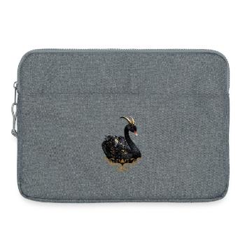 Black Swan with Golden Crown - Laptop bag 15" - heather grey - Front