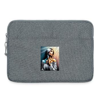 Porträt der Frauenstreifen - Laptoptasche 15" - Grau meliert - Vorne