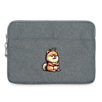 Zwergspitz Zwergspitze Spitzhund Zwergspitzhalter - Laptoptasche 15" - Grau meliert - Vorne