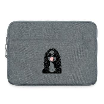 Cooles Mädchen bläst Kaugummi - Laptoptasche 15" - Grau meliert - Vorne