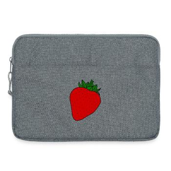 Rote Erdbeere - Laptoptasche 15" - Grau meliert - Vorne