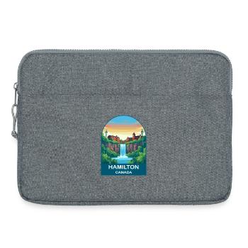 Affiche de voyage de la ville de la cascade à Hamilton, Canada - Sacoche pour ordinateur portable 15 pouces - gris chiné - Devant