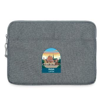Riga, Lettland Vintage-Reiseposter-Kunst - Laptoptasche 15" - Grau meliert - Vorne