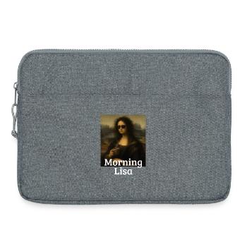 Morning Lisa Leonardo Da Vinci Funny Mona Lisa - Laptop bag 15" - heather grey - Front