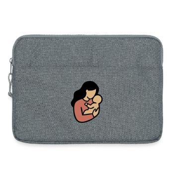 Minimalisme Bohème, Maman Bébé - Sacoche pour ordinateur portable 15 pouces - gris chiné - Devant