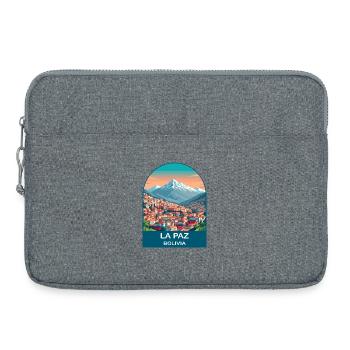 La Paz Bolivia Cable Car Vintage Travel Art - Laptop bag 15" - heather grey - Front