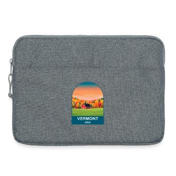 Vermont USA Vintage Travel Poster Art - Laptop bag 15" - heather grey - Front