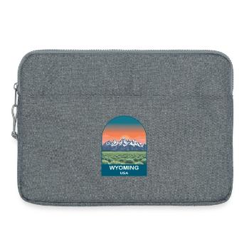 Art d’affiche de voyage vintage du Wyoming, USA - Sacoche pour ordinateur portable 15 pouces - gris chiné - Devant