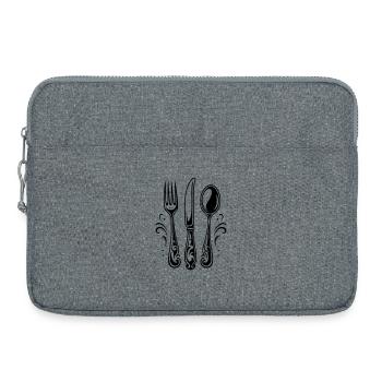 couverts de table - Sacoche pour ordinateur portable 15 pouces - gris chiné - Devant
