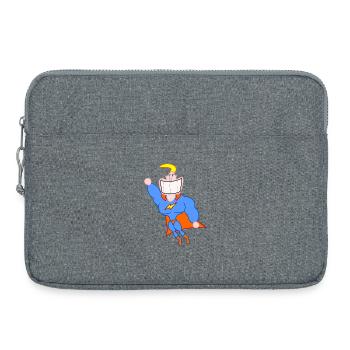 Lustiger Superheld - Laptoptasche 15" - Grau meliert - Vorne