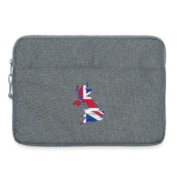 Union Jack UK Map Art Overlay - Laptop bag 15" - heather grey - Front