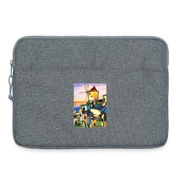 EC Holiday I Sea I Greece I Crete I Watercolor - Laptop bag 15" - heather grey - Front