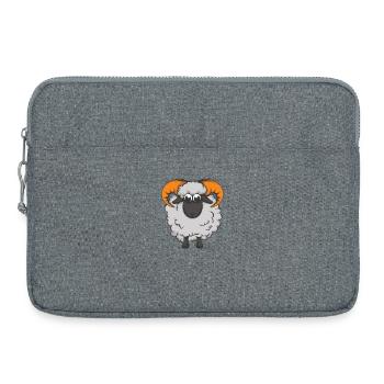 Cute sheep with horn antlers - Laptop bag 15" - heather grey - Front