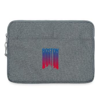 Boston Skyline Gradient Night - Laptoptasche 15" - Grau meliert - Vorne