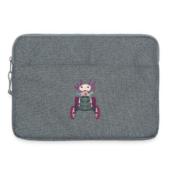 Kultiger Axolotl fährt Traktor - Laptoptasche 15" - Grau meliert - Vorne