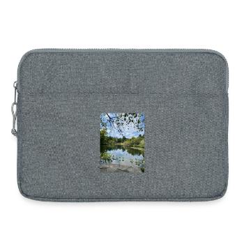 Spiegelsee im Waldrand - Laptoptasche 15" - Grau meliert - Vorne
