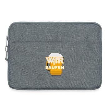Wir Saufen Pixel Bier Motiv - Laptoptasche 15" - Grau meliert - Vorne