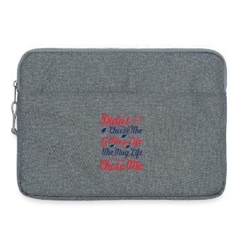 Lustiges Zitate Design mit Tee-Motiv - Laptoptasche 15" - Grau meliert - Vorne