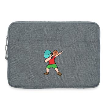 Padelspiel Racket Padel Spieler Tennis Aufschlag - Laptoptasche 15" - Grau meliert - Vorne
